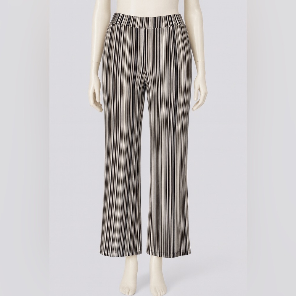 Alfani Black and White Striped Wide Leg Pants